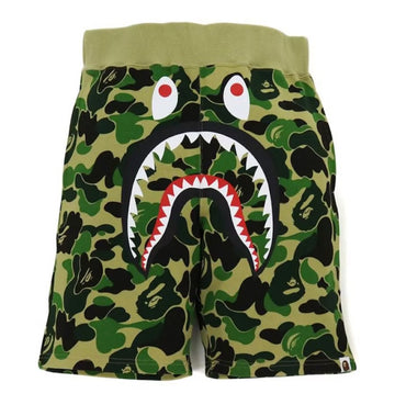 BAPE Big ABC Camo Shark Sweat Shorts Green