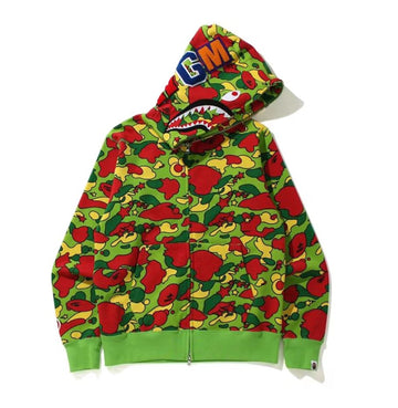 BAPE Sta Camo Shark Full Zip Hoodie Green