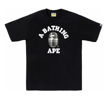 BAPE Check College Tee Black