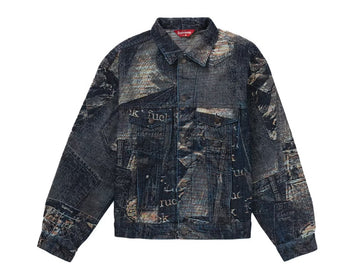 Supreme Archive Denim Jacquard Trucker Jacket Blue