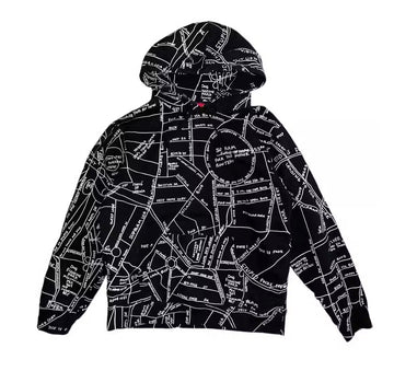 Supreme Gonz Embroidered Map Hooded Sweatshirt Black