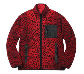 Supreme Leopard Fleece Reversible Jacket Red