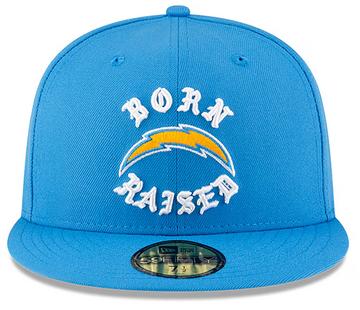 Born x Raised Chargers New Era Fitted Hat Powder Blue