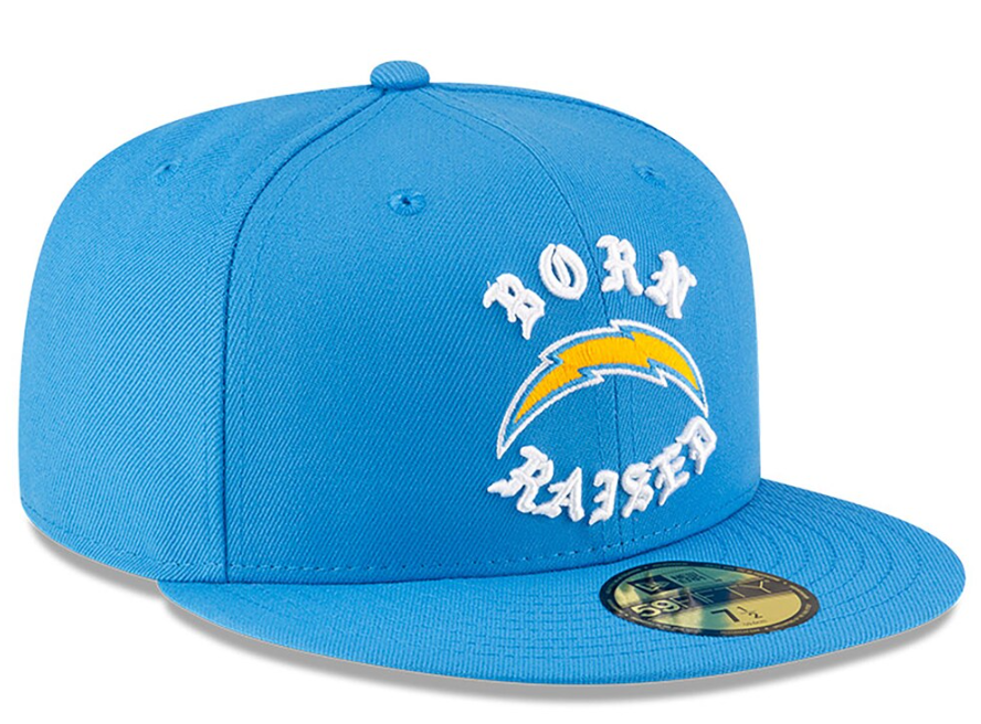 Born x Raised Chargers New Era Fitted Hat Powder Blue