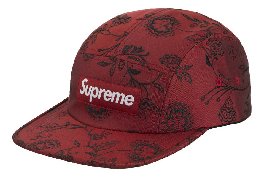 Supreme Floral Jacquard Camp Cap Red