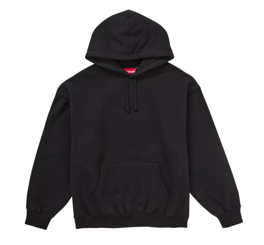 Supreme Satin Applique Hooded Sweatshirt Black