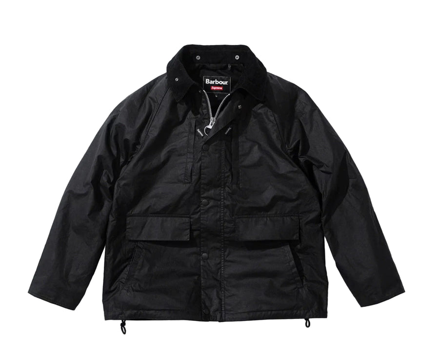 Supreme Barbour Lightweight Waxed Cotton Field Jacket Black