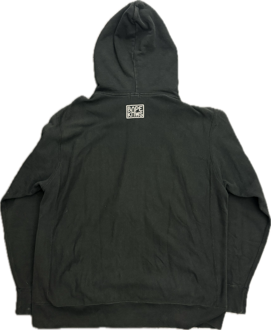 BAPE KAWS Big Ape Head Full Zip Up Hoodie Black (WORN)