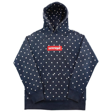 Supreme Comme De Garcons Polka Dot Box Logo Hoodie Navy (WORN)