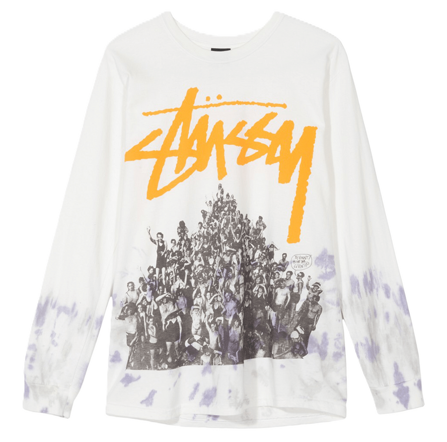 Stussy Beach Mob Tie Dye L/S Tee Cream (WORN)