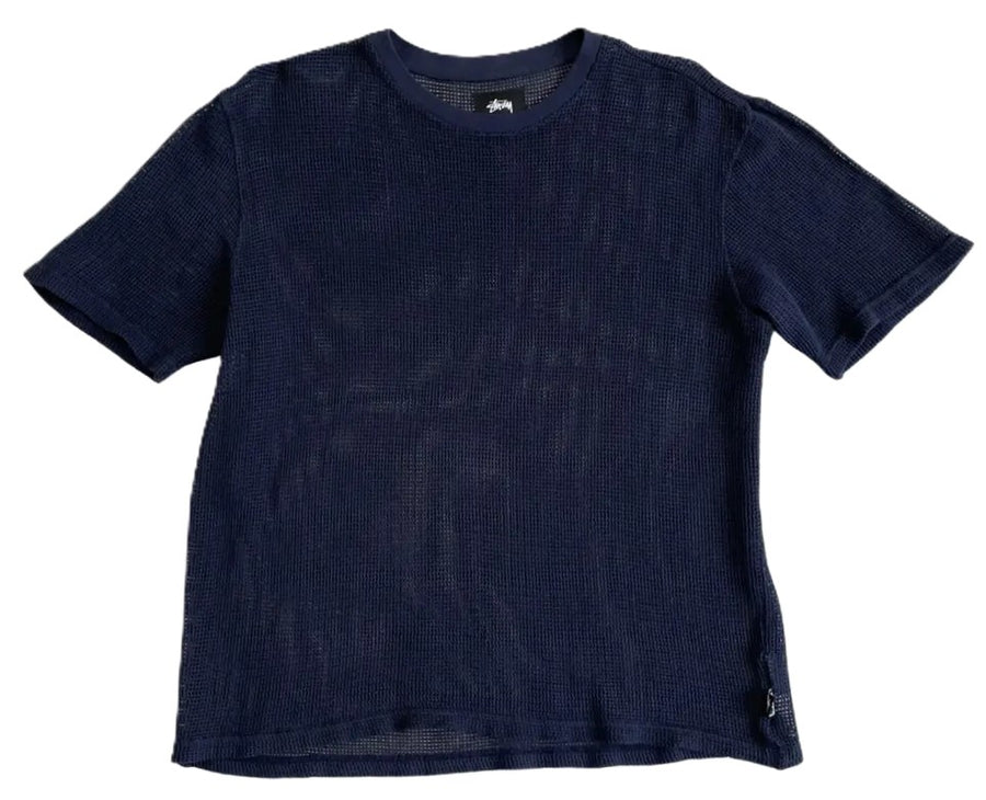 Stussy Cotton Mesh SS Shirt Navy (WORN)