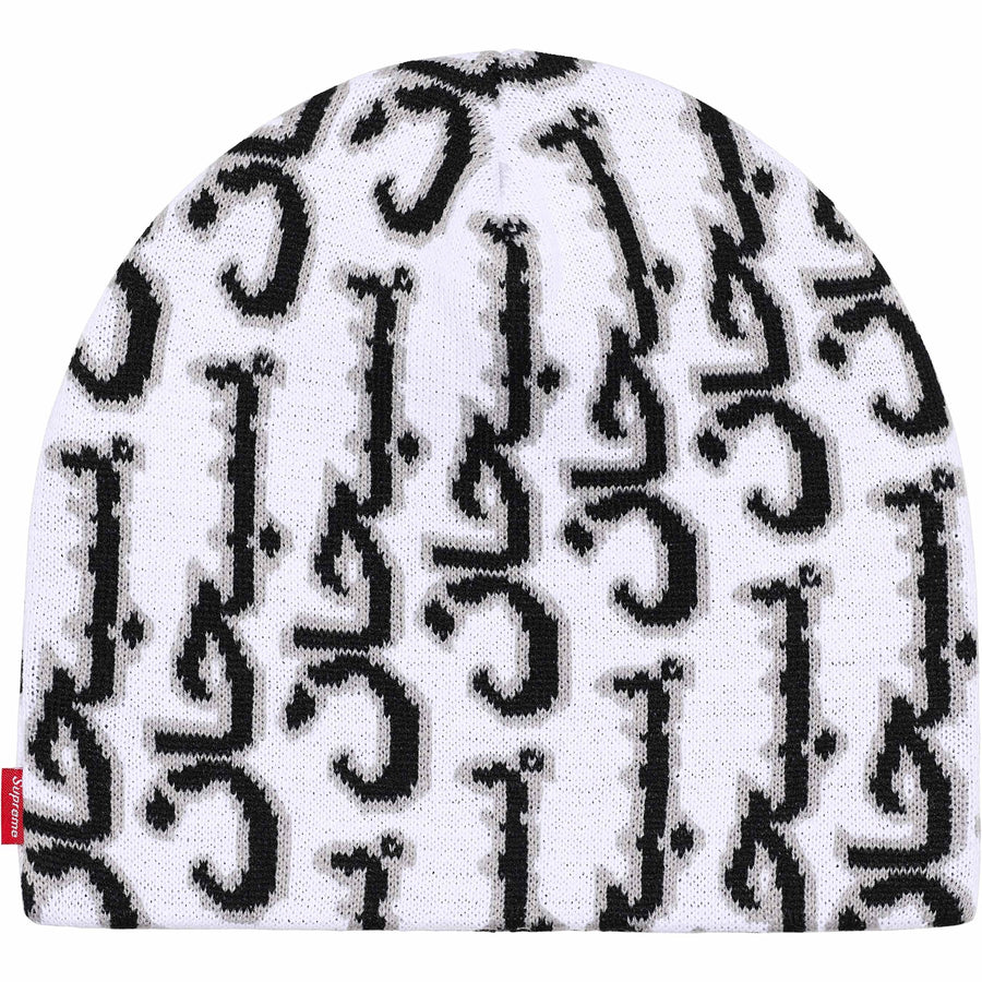Supreme Arabic Jacquard Beanie White