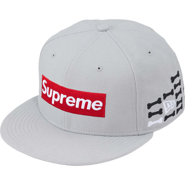 Supreme New Era Bones Box Logo Hat Grey