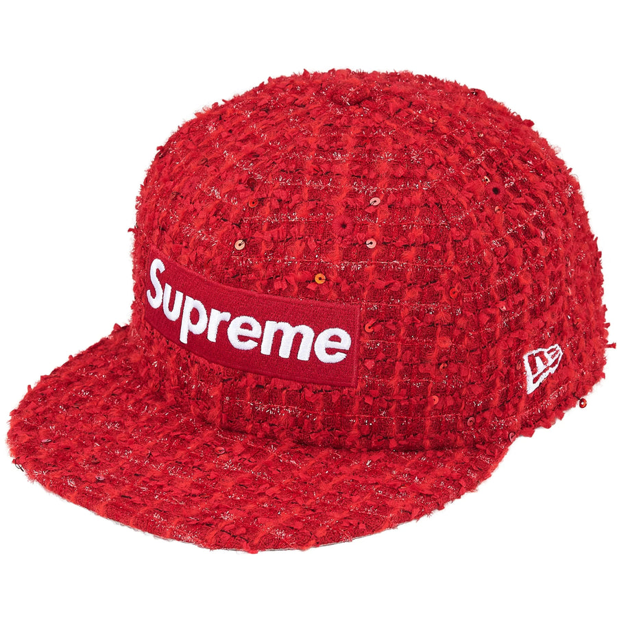 Supreme Boucle Box Logo New Era Fitted Hat Red