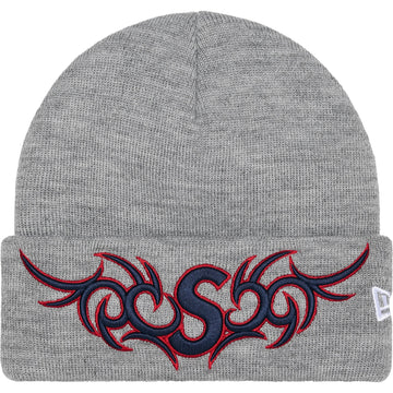 Supreme New Era Tribal S Logo Beanie Grey