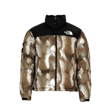 Supreme The North Face Fur Print Nuptse Brown