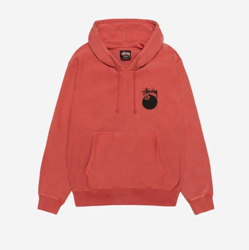 Stussy 8 Ball Pigment Dyed Hoodie Guava