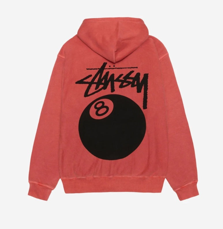 Stussy 8 Ball Pigment Dyed Hoodie Guava