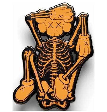 KAWS Skeleton Pin Orange