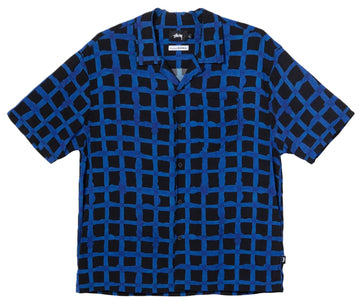 Stussy NOMA Hand Drawn Grid Shirt Black/Blue (WORN)