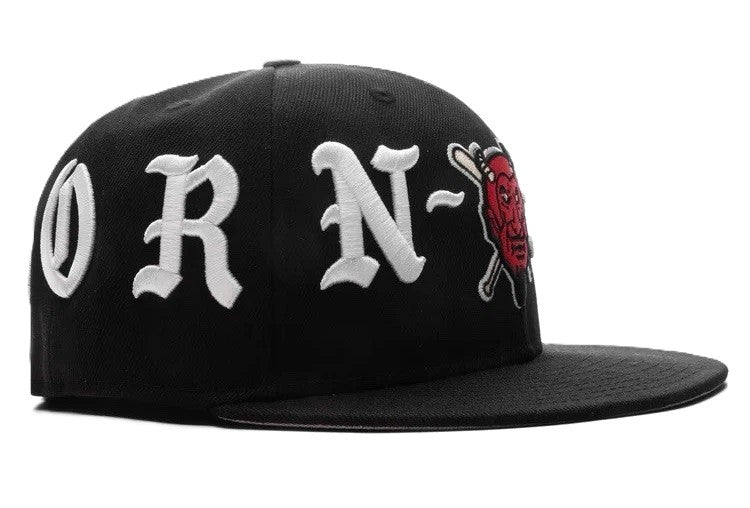 Born x Raised Diablos Rojos Del Mexico Wordmark New Era Fitted Black