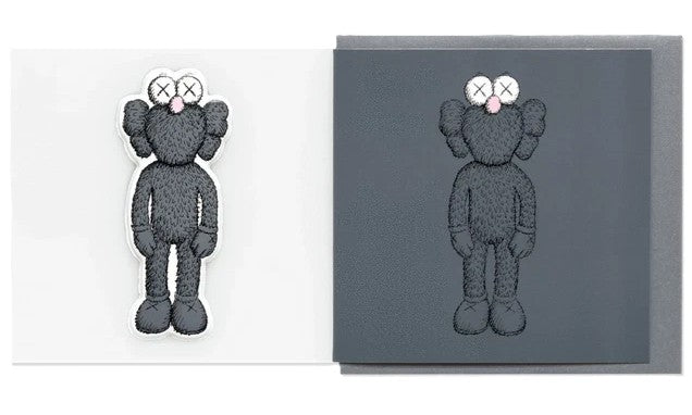 KAWS BFF Greeting Card + Puffy Sticker Black