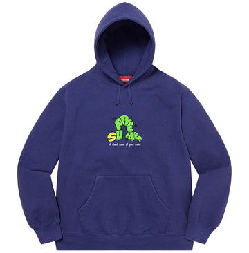Supreme Don't Care Hooded Sweatshirt Washed Navy (WORN)