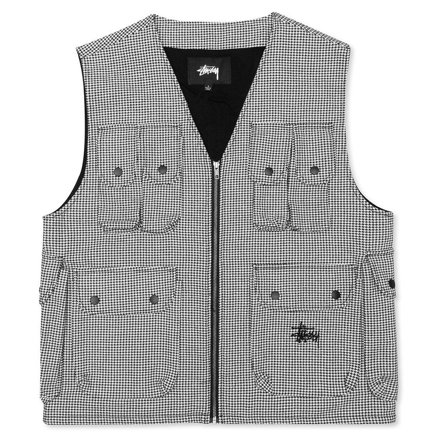 Stussy Houndstooth Work Vest Black