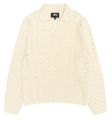 Stussy Open Knit Collared Sweater Ivory