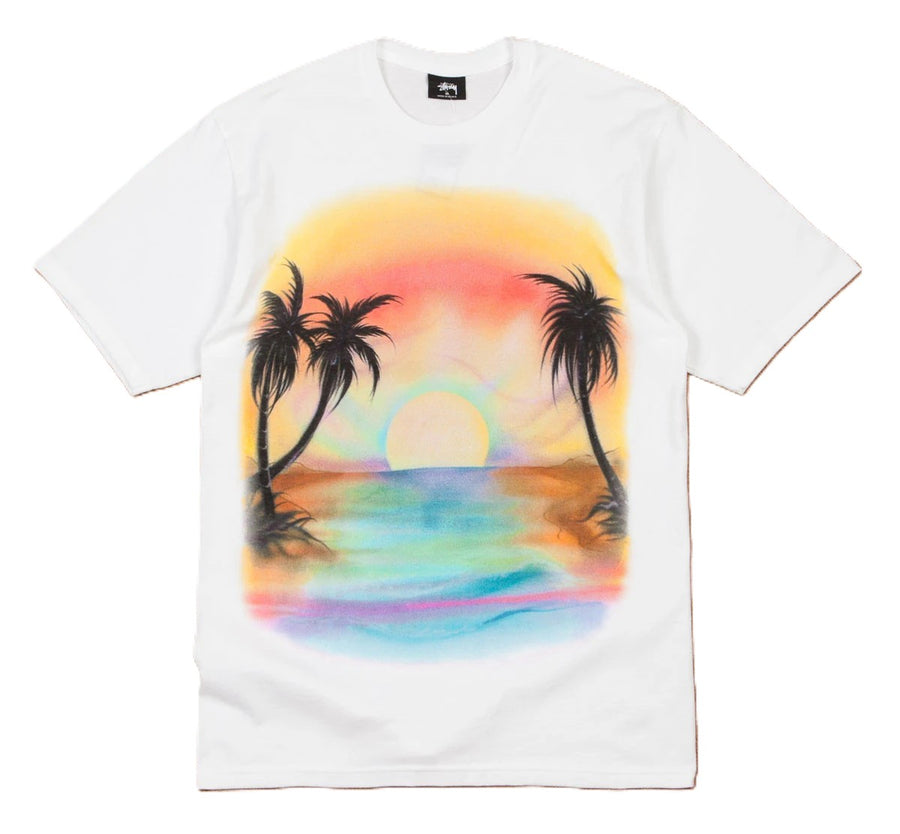 Stussy Sunset Tee White (WORN)