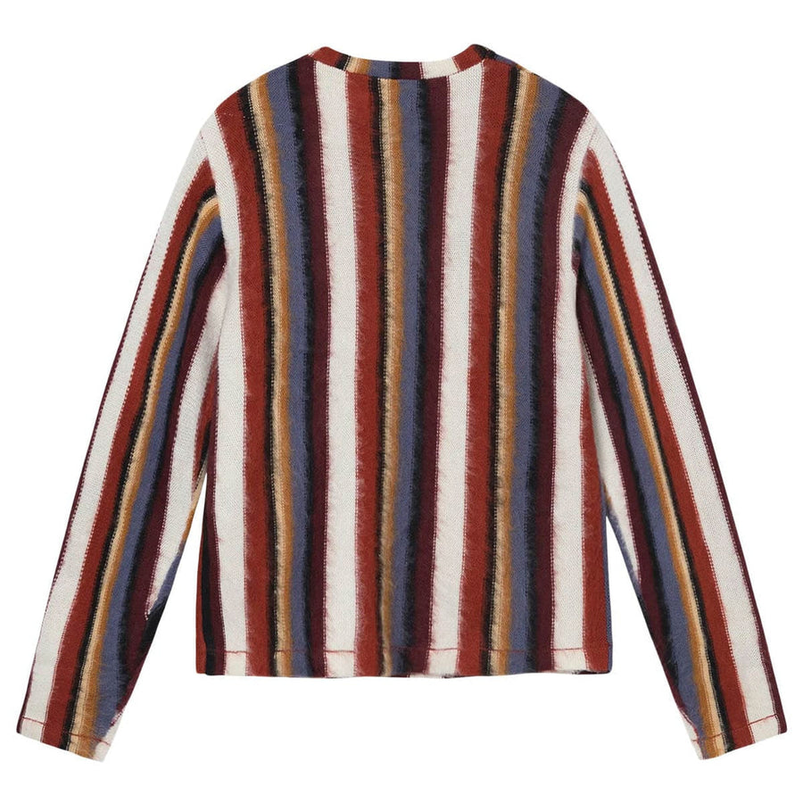 Stussy Vertical Striped Knit Crew Rust