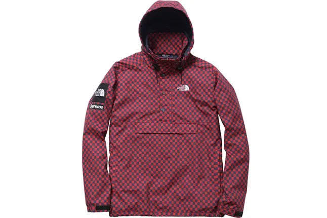 Supreme The North Face Checkered Windbreaker Pullover Red