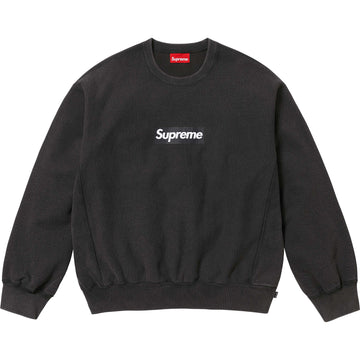 Supreme Washed Box Logo Crewneck Black (WORN)