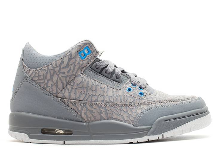 Jordan 3 Retro Flip Cool Grey Blue Glow (GS) (WORN)