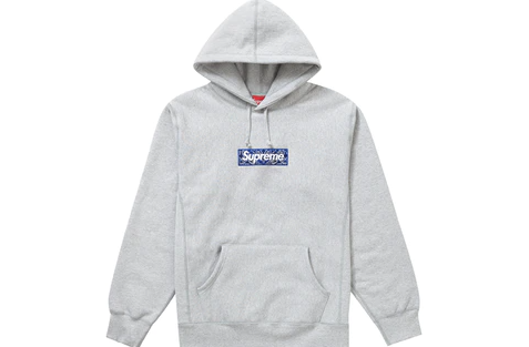 Supreme Bandana Box Logo Hooded Sweatshirt Heather Grey