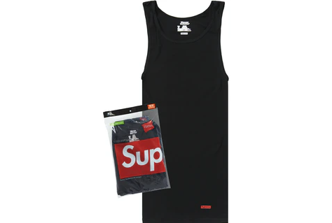 Supreme Hanes Tagless Tank Tops (3 Pack) Black