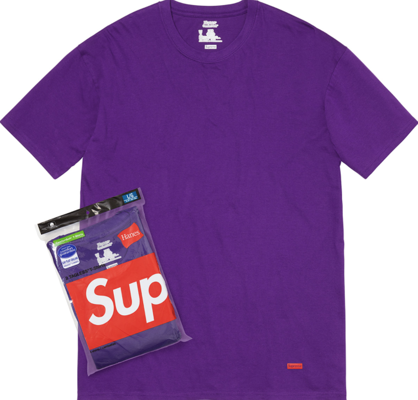 Supreme Hanes Tagless Tees (2 Pack) Purple