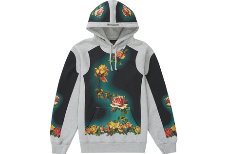 Supreme Jean Paul Gaultier Floral Print Hooded Sweatshirt Heather Grey