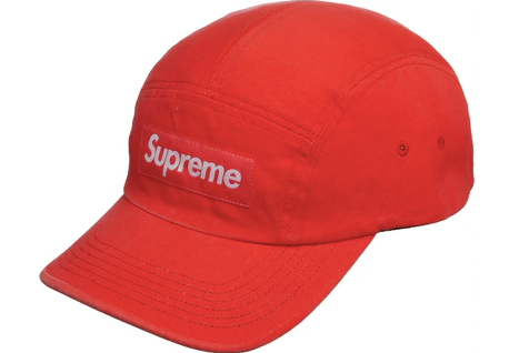 Supreme Washed Chino Twill Camp Cap (FW21) Neon Red