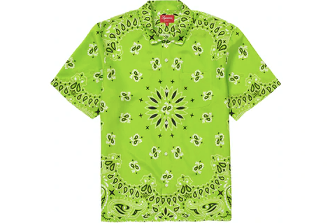 Supreme Bandana Silk S/S Shirt Bright Green