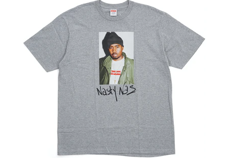 Supreme Nas Tee Heather Grey