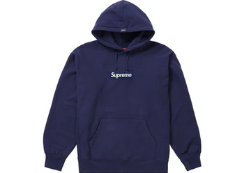 Supreme Box Logo Hooded Sweatshirt (FW21) Washed Navy