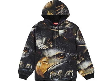 Supreme Eagle Hooded Work Jacket Black