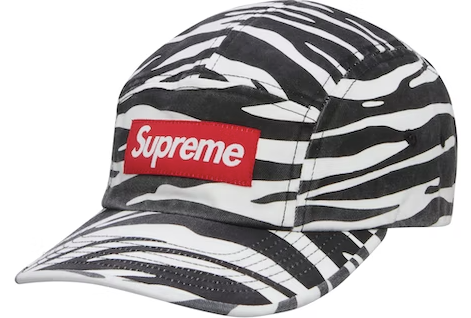 Supreme Washed Chino Twill Camp Cap (FW22) Zebra