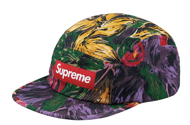 Supreme Painted Floral Camp Cap Purple