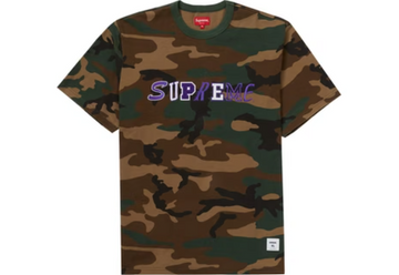 Supreme Collage Logo S/S Top Woodland Camo(WORN)