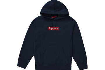 Supreme Swarovski Box Logo Hooded Sweatshirt Navy