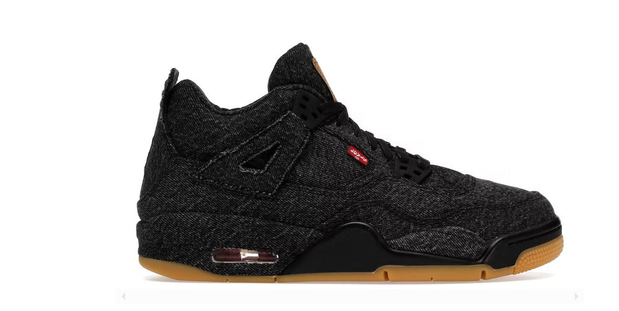 Jordan 4 Retro Levi's Black (GS) (Levi's Tag) (WORN)