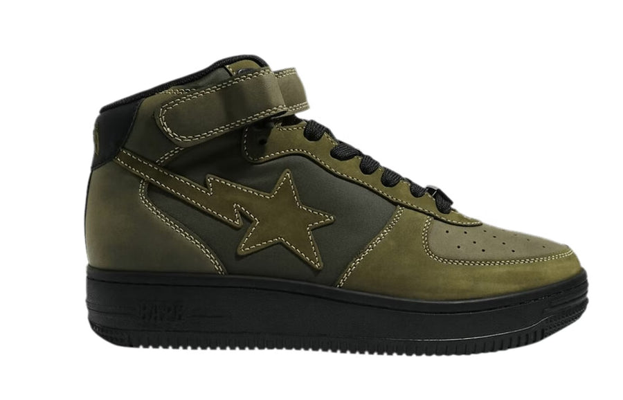 A Bathing Ape Bape Sta Mid Military Olive Green (WORN)