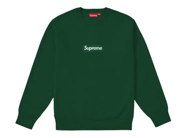 Supreme Box Logo Crewneck (FW18) Dark Green (WORN)